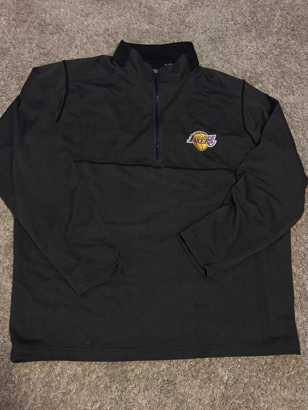 Antigua Black and Gray Athletic Quarter-Zip Jacket